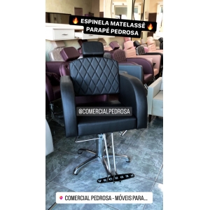 Cadeira Hidráulica Espinela Matelassê Parapé Luxo Pedrosa - Fixa ou Reclinável