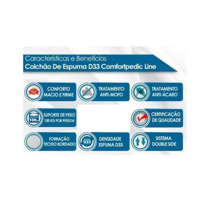 Colchão Casal Orthoflex Comfortpedic Line Espuma D33 - 138x188x17cm