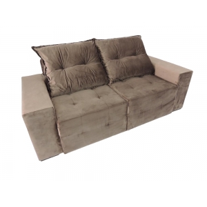 Sofa Retratil União Estofados Paris 230cm  (A17 MARROM)