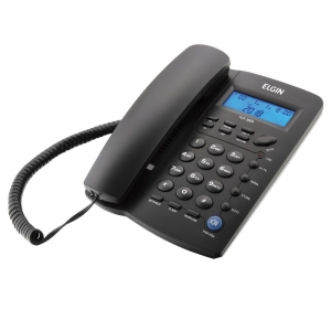 Telefone com Fio Elgin Identificador de Chamadas e Viva Voz Preto - TCF3000