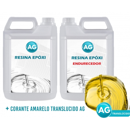 Resinas Epóxi 1KG + Corante Amarelo Translucido AG