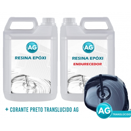 Resinas Epóxi 1KG + Corante Preto Translucido AG