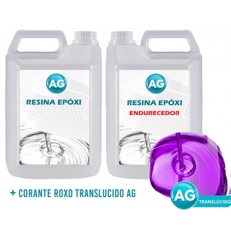 Resinas Epóxi 1KG + Corante Roxo Translucido AG