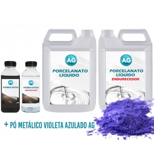 Kit Porcelanato Líquido Metálico Violeta Azulado AG por M²
