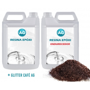 Resina Epóxi 1KG + Glitter Café AG