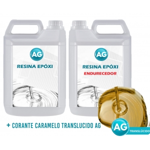 Resinas Epóxi 1KG + Corante Caramelo Translucido AG