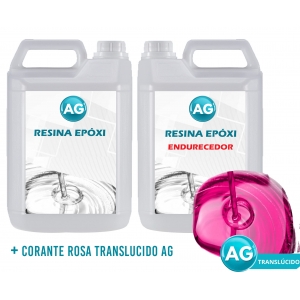 Resinas Epóxi 1KG + Corante Rosa Translucido AG