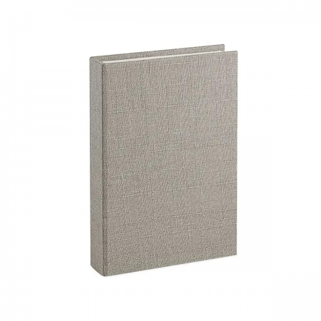 Livro caixa em tecido cinza - Médio