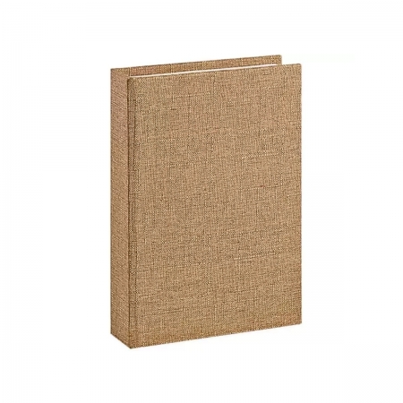 Livro caixa em tecido marrom - Pequeno