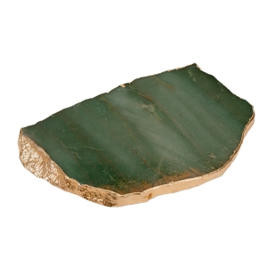 Bandeja Quartzo Verde com Banho dourado - 2,65kg