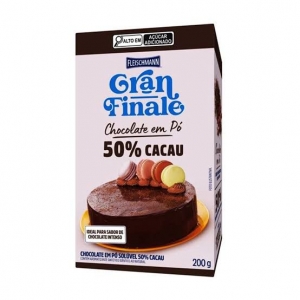 Chocolate em Po Soluvel 50% - 200g Fleischmann Gran Finale