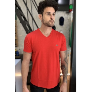 Camiseta Lacoste Sport Gola V | Vermelho