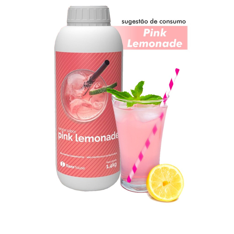 Xarope Sabor Pink Lemonade 1400G - Rendimento 280 Doses Flavor House