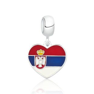 Berloque de Prata Bandeira Sérvia