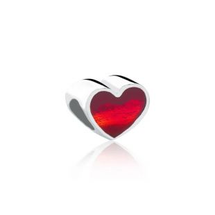 Berloque de Prata Separador Coração Vermelho - Foto 0