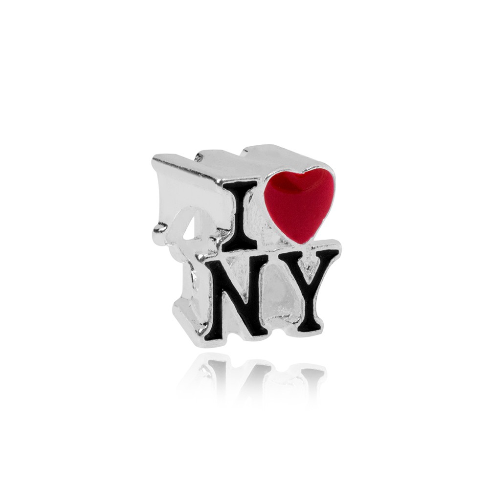 Berloque de Prata Separador I Love New York NY - Coleção Viagem - Foto 0