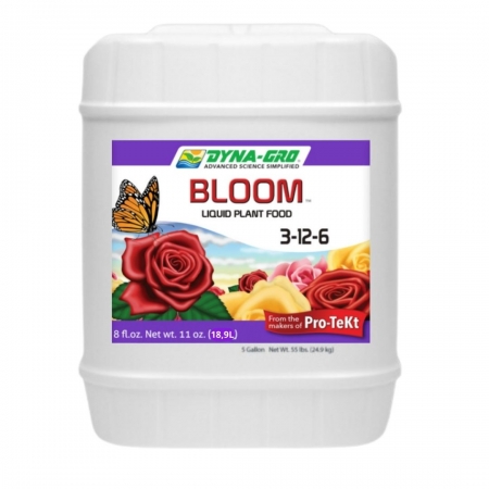 Fertilizante Liquído Concentrado para Flores e Frutas Dyna-Gro BLOOM18,9 L- Formulação completa NPK 3-12-6 + 12 micronutrientes - Rende até 57.150 litros!