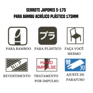 Serrote Japones S-175  para Bambu  Acrílico  Plástico 175mm  Zetsaw Ref. 30061