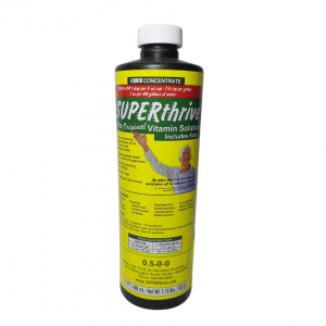 SuperThrive 473 ml Fertilizante orgânico simples Classe A Reg. PR0008206.000055 0,4N 9,6C Fluido 1,09g/L lote BR12082022