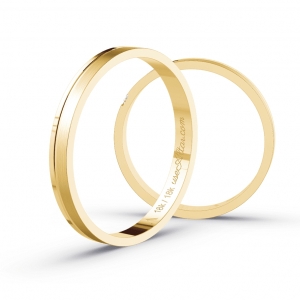 Aliança de Casamento Ouro 18K Astana 2mm | Aliança Fina Anatômica