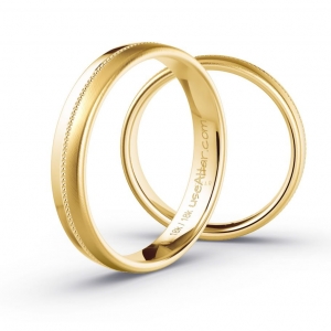 Aliança de Casamento Ouro 18K Kingston 4mm | Aliança Fina Anatômica