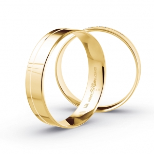 Aliança de Casamento Ouro 18K Tunes 5mm | Aliança  Semi Anatômica