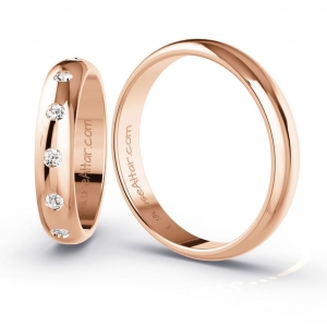 Aliança de Casamento Ouro Rosé 18K Kingstown 4mm | Aliança Fina
