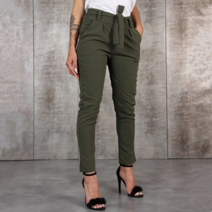 BornToGirl Y2K Casual Slim Chiffon Calças Finas Para Mulheres Streetwear Cintura Alta Preto Khaki Verde Lápis Calças Roupas