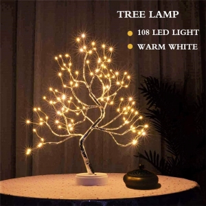 Mini luz noturna led com fio de cobre, árvore de natal, guirlanda de lâmpada, decoração para casa, quarto, luz de fadas, iluminação para feriados