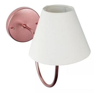 Arandela Luminária De Parede Rose Gold Soquete E27 Com Cúpula Bege, Preto e Branco Tensão Bivolt (Escolha A Cor Da Cúpula Na Variação)