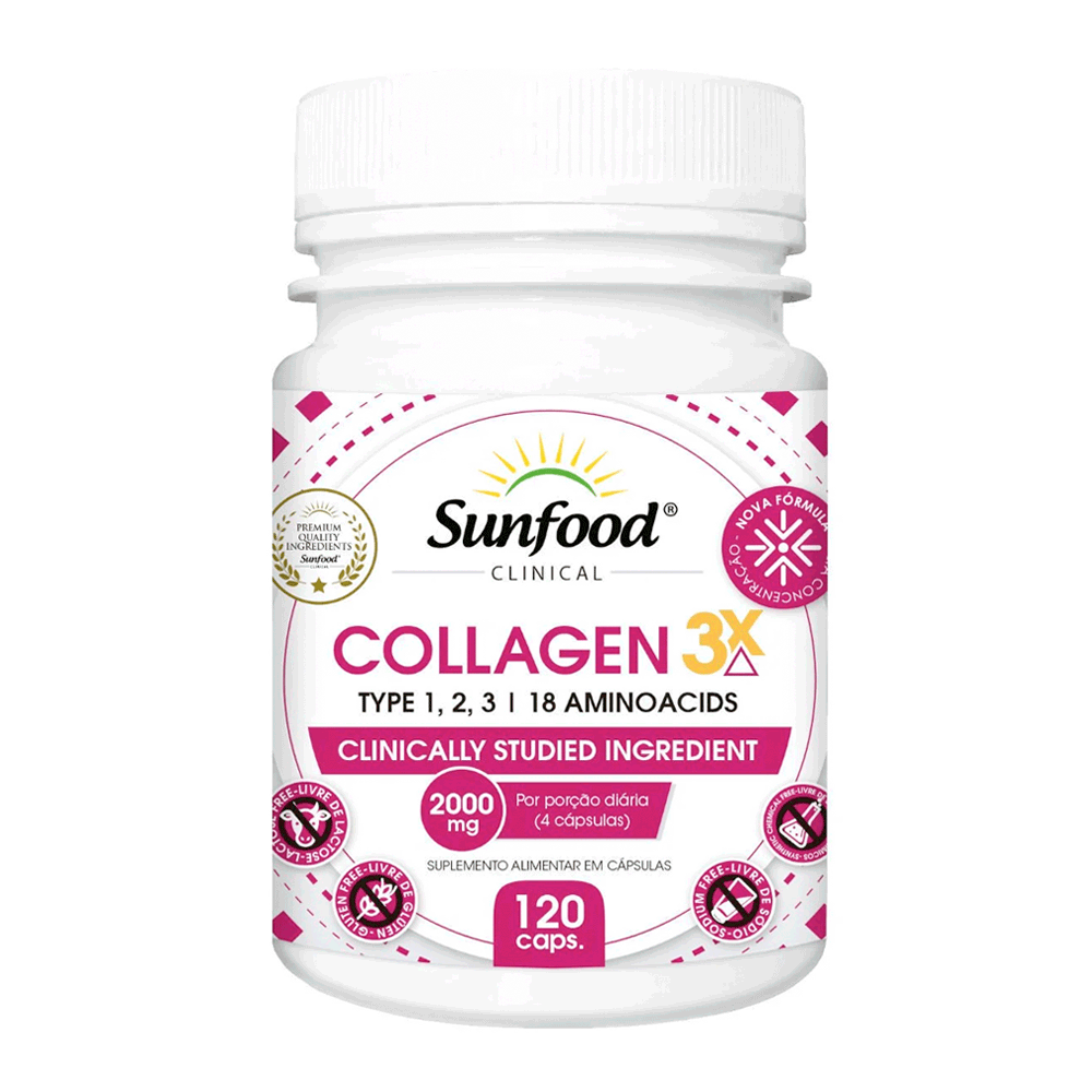 Collagen 3x 3200mg 120 cápsulas Sunfood