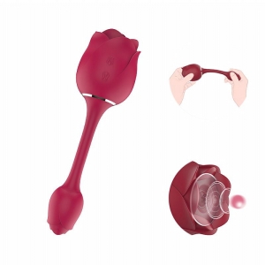 Vibrador em Formato de Rosa e Botão de Rosa Estimulador e Pulsador de Clitóris e Ponto G - Immortal Flower 3