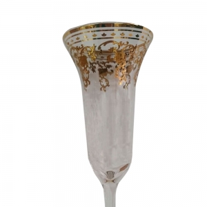 Jogo de 6 Taças de Champagne  Cristalino com Filigra - Luxo à Mesa: Conjunto de Taças de Champanhe - Decoração Memorável em seu Ambiente!