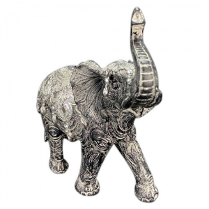 Escultura Elefante Cinza Decorativo - 22x19cm - Escultura Decorativa Luxuosa de Inspiração Clássica - Design Exclusivo!