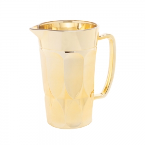 Jarra Curves Dourado Metalizado - 19,8x9x13,6cm - Alta Qualidade - Elegância em Cada Detalhe - Perfeito para Servir suas Bebidas!