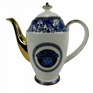 Jogo para Chá em Porcelana Branco com Azul - 14 peças - Conjunto de Xícaras Elegantes em Porcelana para Chás Especiais - Deixe sua  Mesa Luxuosa!