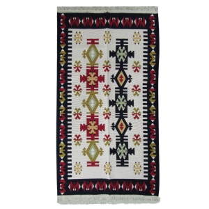 Tapete Turco Kilim Dupla Face - 80x120cm - Decore com Estilo: Tapetes de Luxo para Seus Espaços - Elegância Tradicional!
