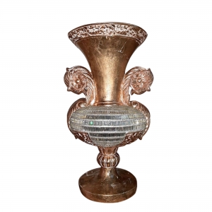 Vaso em Resina Dourado - 37x41x30 - Vaso de Luxo com Elementos Requintados - Sofisticados para Decoração Premium!