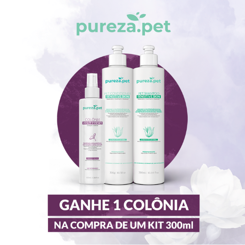KIT Shampoo e Condicionador Pele Sensível Pet + COLÔNIA