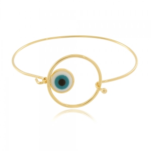 Bracelete olho grego banhado a ouro