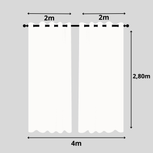 Cortina de Renda Com Forro de Microfibra 4,00m x 2,80m