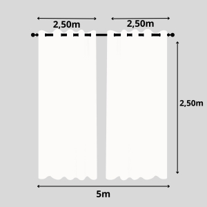 Cortina de Renda Com Forro de Microfibra 5,00m x 2,50m