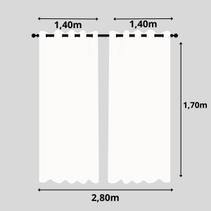 Cortina de Voil Liso 2,00m x 1,70m