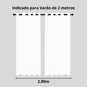 Cortina de Voil Xadrez 2,80m x 2,30m