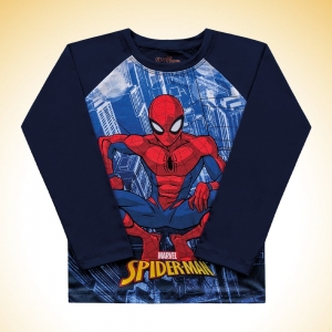 Camiseta manga longa em cotton poliéster - Homem aranha