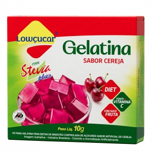 Kit com 16 Unidades Gelatina Lowçucar Plus Com Stevia Sabor Tangerina 10G
