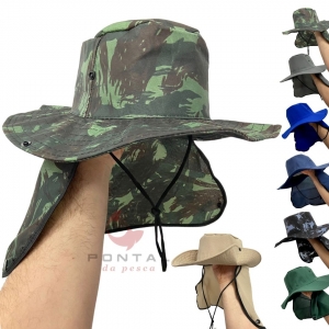 Chapéu Com Proteção de Pescoço Pontal Modelo Australiano - Várias Cores