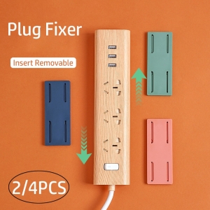 Auto-adesivo Desktop Socket Fixer Wall Hanging Power Strip Titular Fixator Plug-in removível parede Fixer Cable Organizer