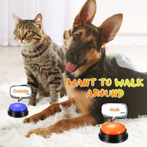Botão De Gravação De Voz Para Comunicação Pet, Brinquedo Interativo para Cachorro Ideal para Treinamento, Botão De Falar Gravável, Brinquedo De Inteligência