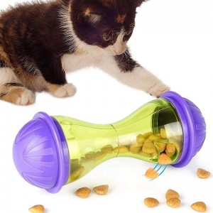 Brinquedo pra Gato Formato Rato Brinquedo Bola Interativa Alimentador com Vazamento de Comida de Plástico Dispensador de Comida